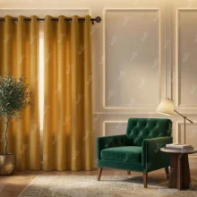 قیمت پرده مخمل کالیفرنیا خردلی