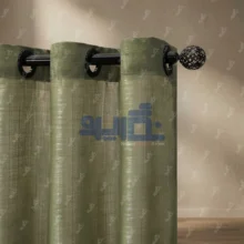 پرده حریر بافت دار سبز