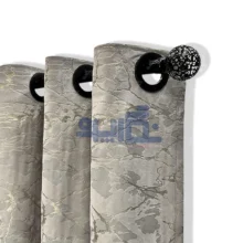 خرید پرده طلاکوب طوسی روشن