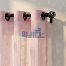 پرده حریر بافت دار صورتی