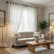 خرید پرده حریر شاین سفید