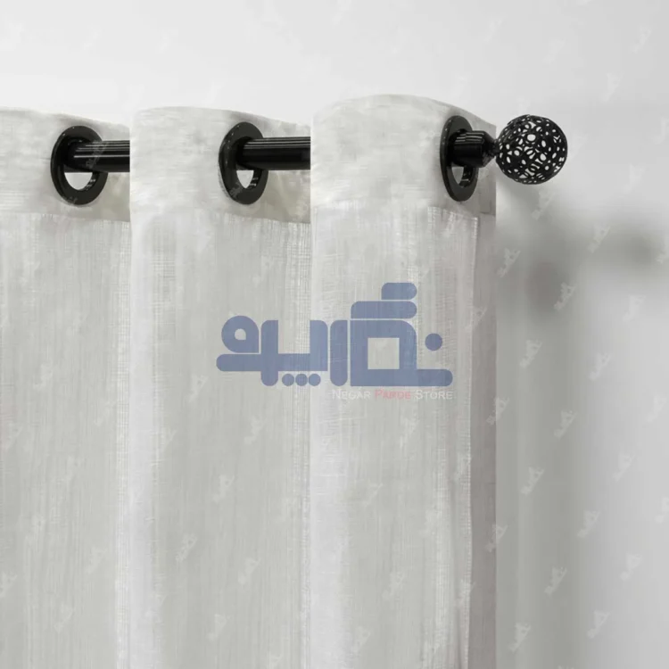 پرده حریر بافت دار سفید